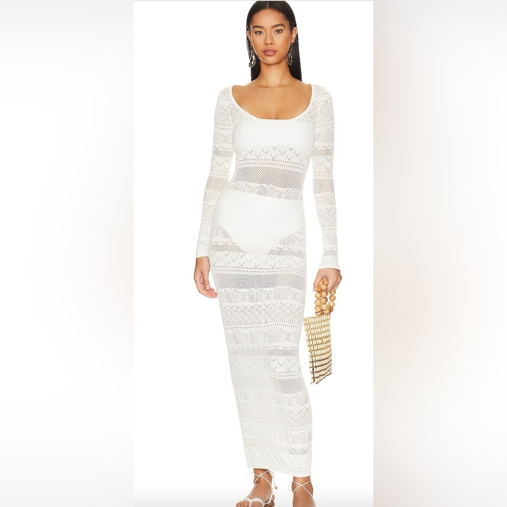 L'Academie - Neilan Pointelle Maxi Knit Dress - small